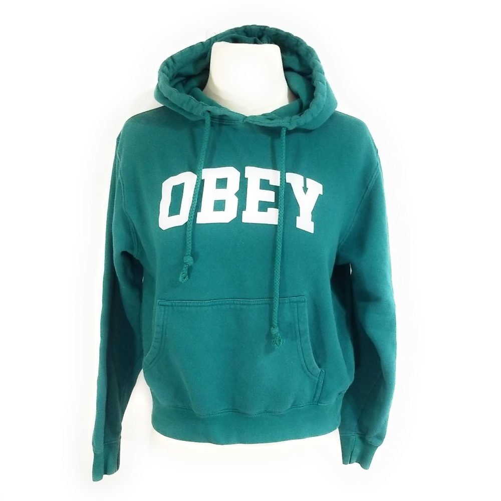 OBEY Youth Kids Kelly Green Hoodie Sweatshirt Size Small S 8/10
